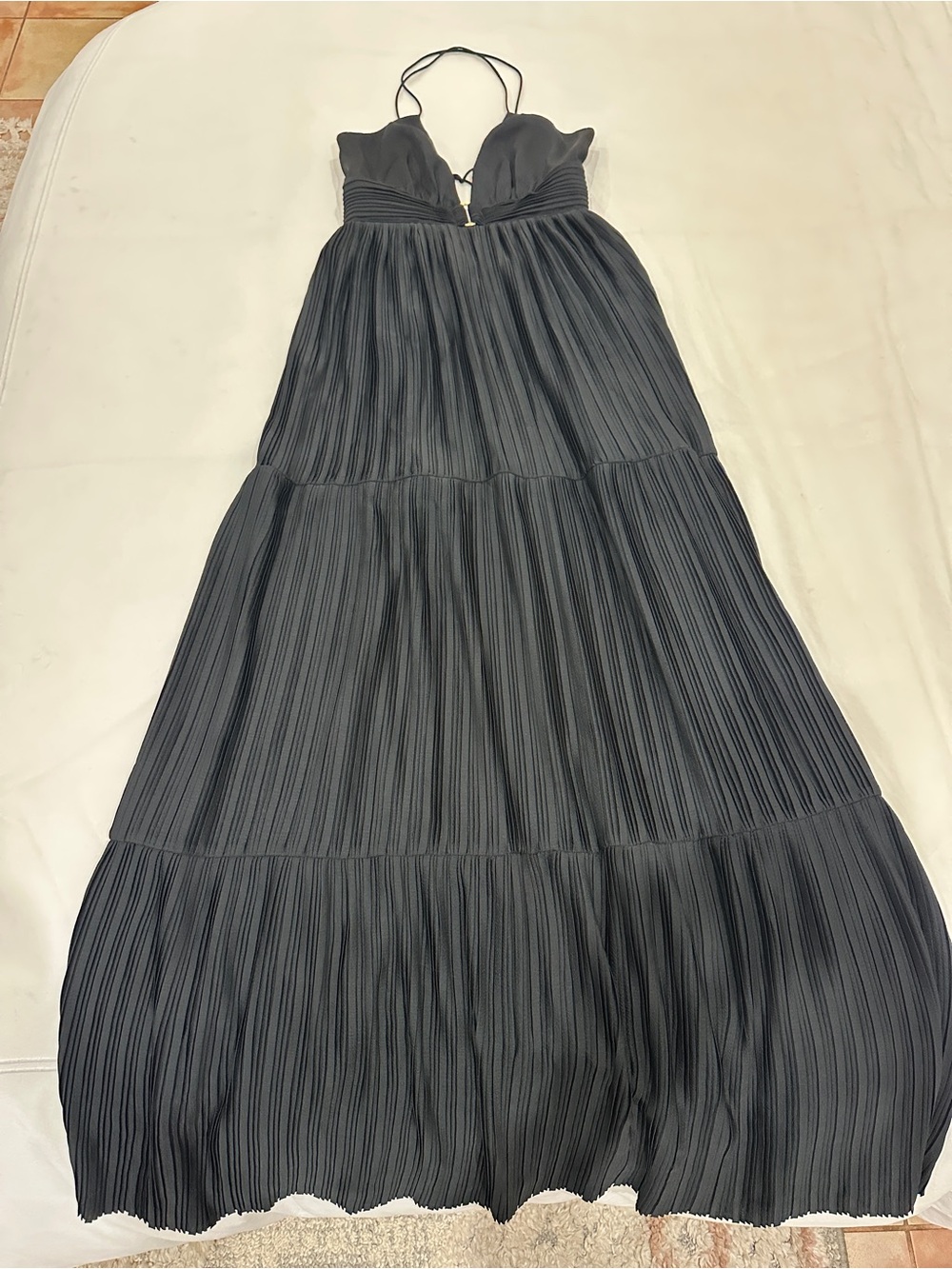 ba&sh Black Plunging V-Neck Spaghetti Strap Maxi Dress - Picture 5 of 8